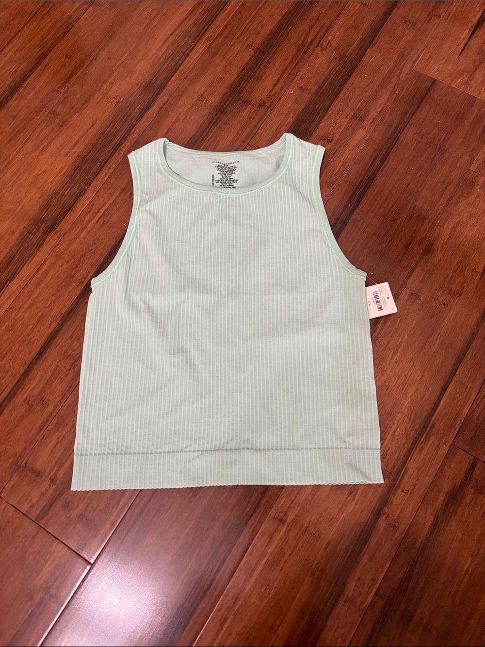 Anthropologie Light Mint Ribbed Sleeveless Tank Top